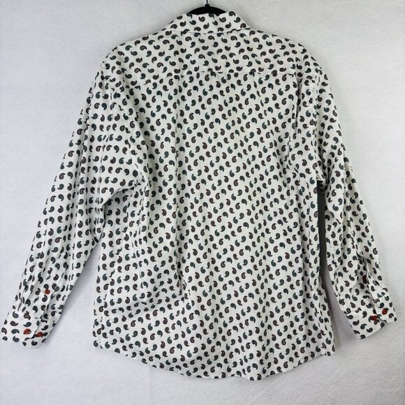 Tayion by Montee Holand Mens Sz XL Paisley Long Sleeve Button Up White Shirt - Picture 2 of 8